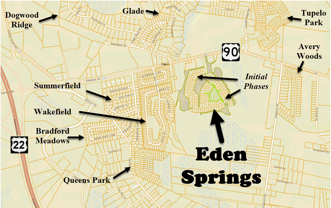 New home community of Eden Springs in Longs, SC